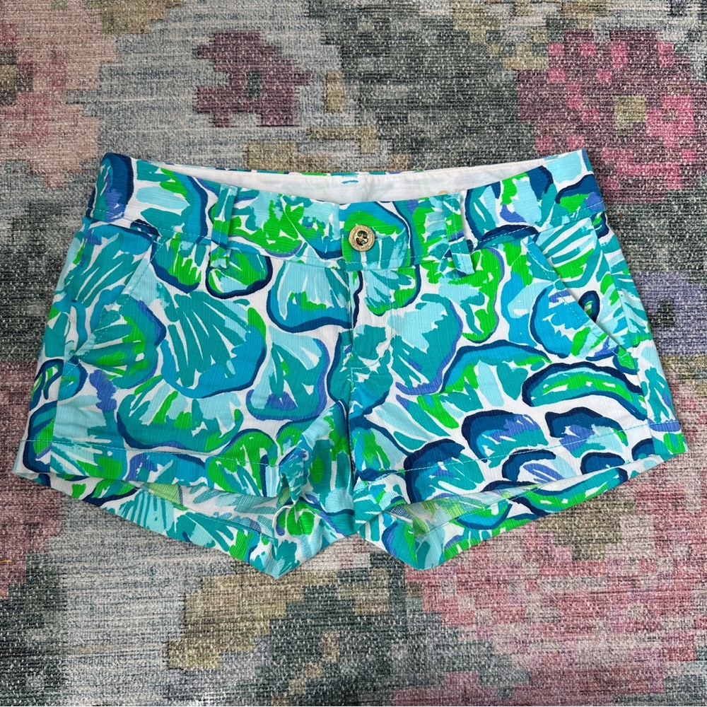 Lilly Pulitzer Walsh Short - Blue and Green Shorts Tropical Pattern